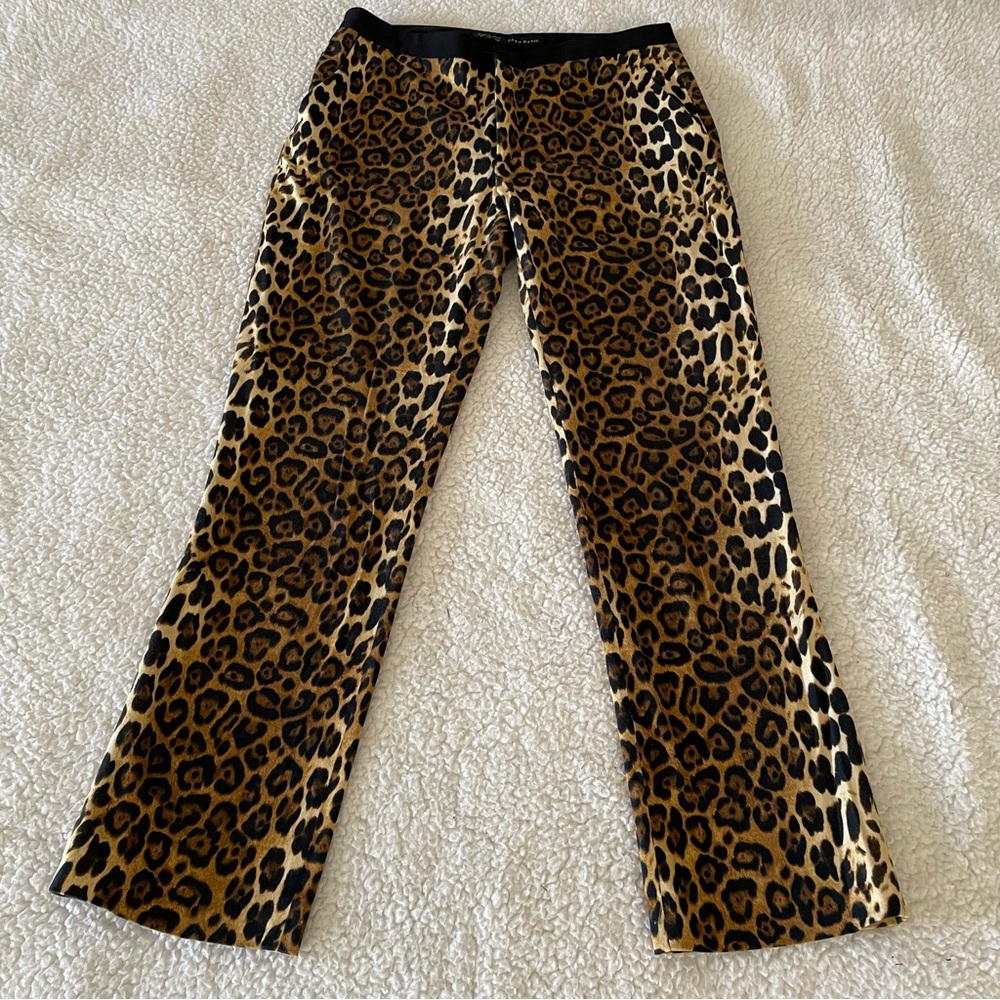 ZARA Leopard Print Velvet Pants Chic Straight Leg, Soft Stretchy Fit, Y2K, Bold